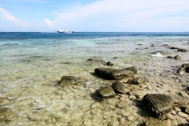 tropikal kıyı şeridi üzerinde Karayip Denizi, ada