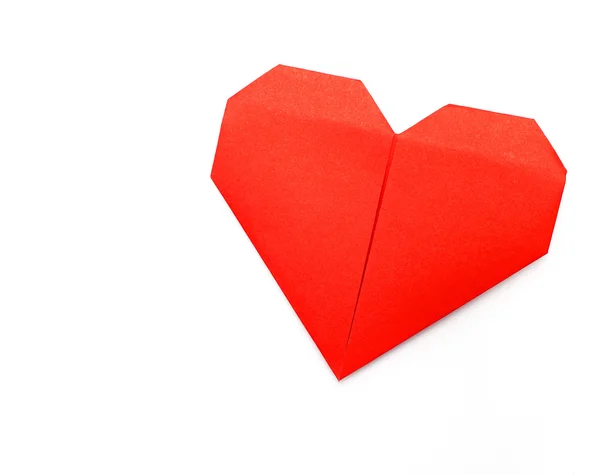 Origami papír srdce na bílém pozadí — Stock fotografie