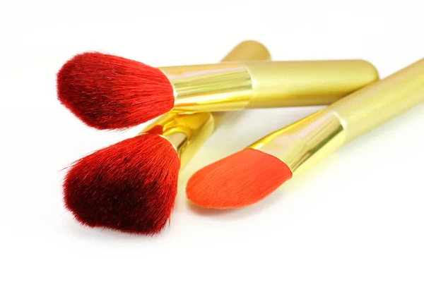 Cosmetic brushes on white background — Stock Photo, Image