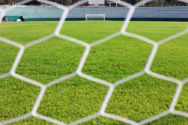 Netto-Fußball-Tor Fußball grün Rasenfeld — Stockfoto