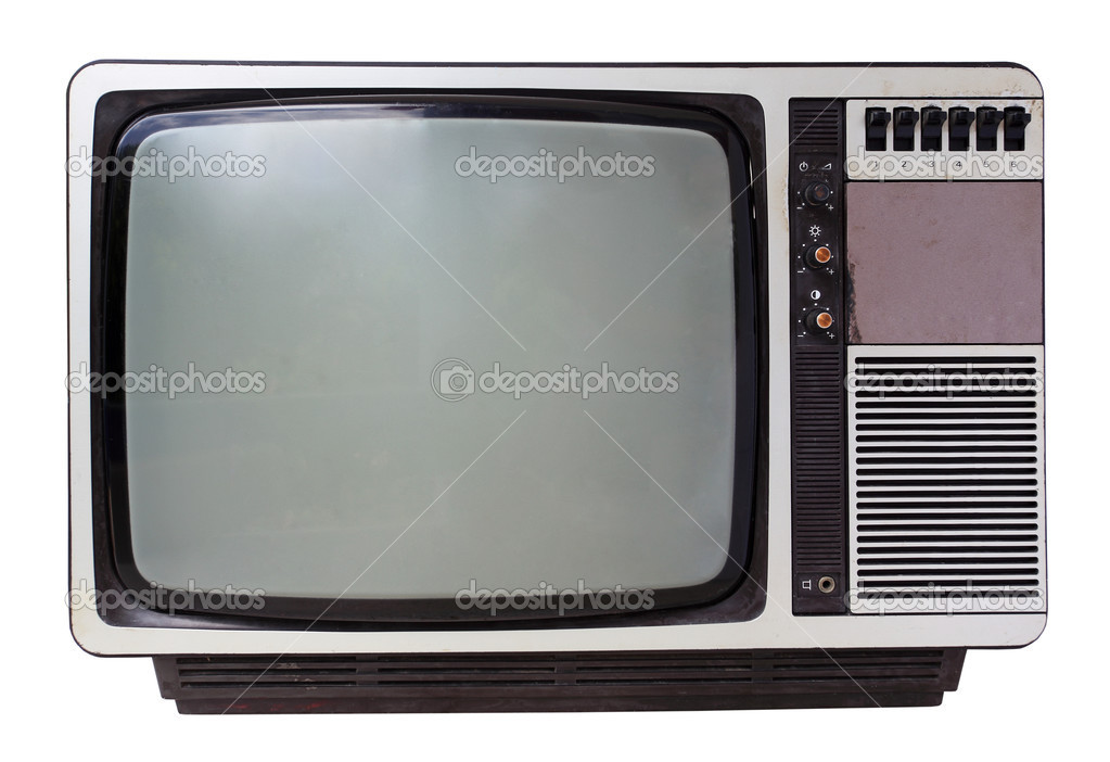 Vintage TV set isolated. Clipping path included.