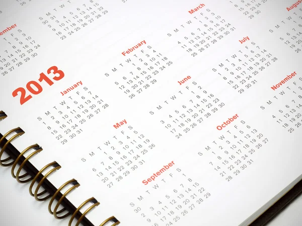 2013 年カレンダー — ストック写真