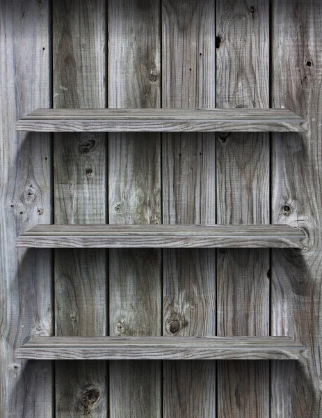 Empty wood shelf grunge interior background for display object — Stock Photo, Image