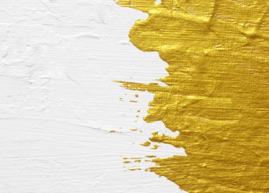 Beyaz ve altın akrilik boya dokulu arka plan