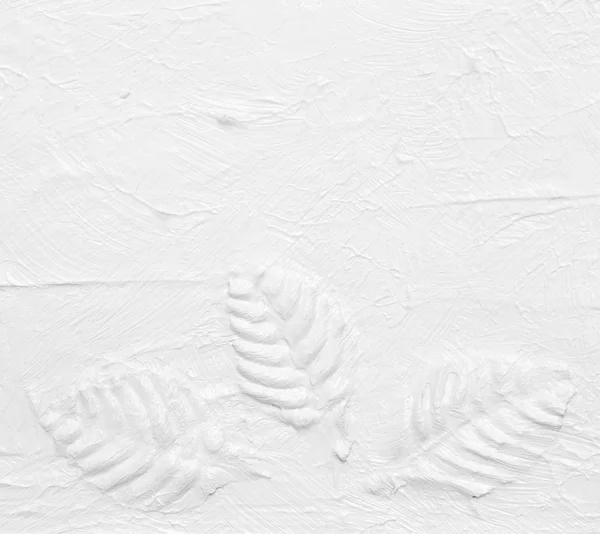 Texture blanche peinture à la main fond de feuille — Photo