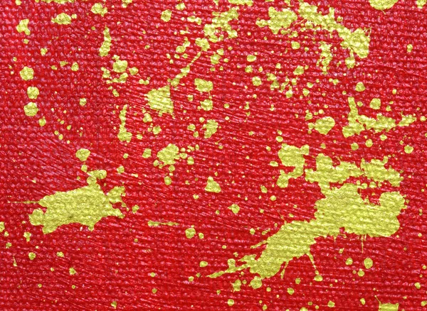 Salpicaduras de oro fondo rojo abstracto —  Fotos de Stock