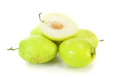 maymun apple beyaz zemin üzerine