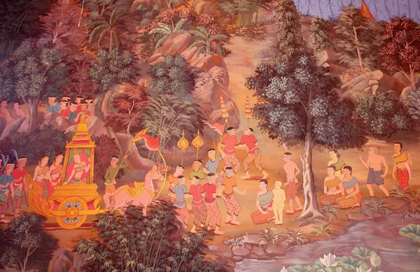 Traditionell thailändsk stil målning konst på tempel wall,thailand.gene — Stockfoto