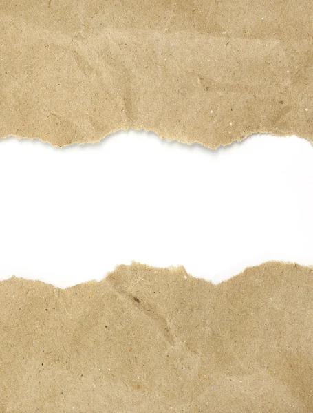 Getextureerde gescheurd gerecycleerd papier kopie ruimte — Stockfoto