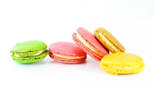 Colorful macaroons on white background — Stock Photo, Image