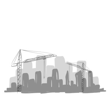 arka plan resmi çizim modern city gökdelen el ile