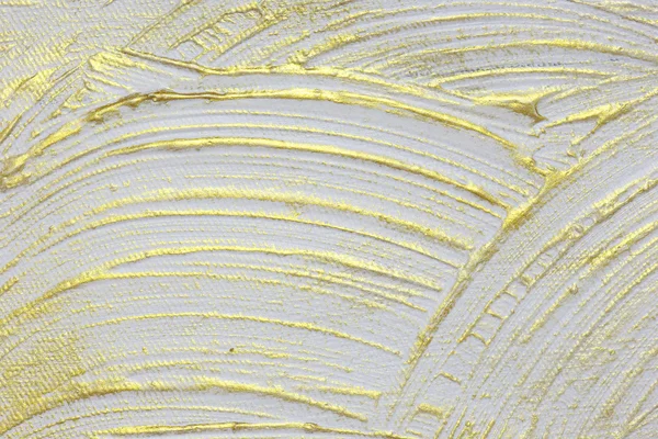 White and gold acrylic textured painting background — Stock Photo, Image