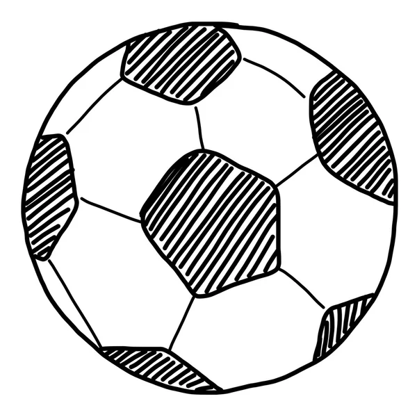 Hand draw soccer ball on white — Stock Photo, Image