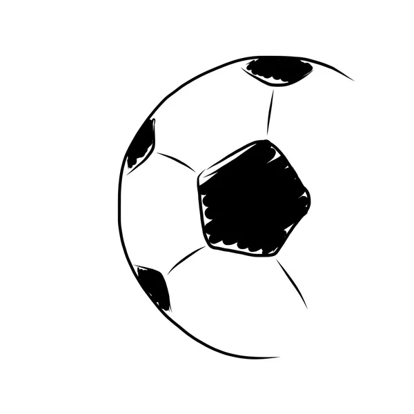 Ruční kreslení fotbalový míč na bílém pozadí — Stock fotografie