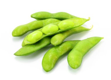 edamame nibbles, boiled green soy beans, japanese food  clipart