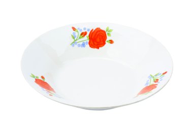 beyaz zemin üzerine antika tabak 