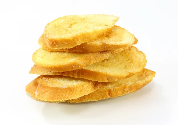 Bread slice toasts on white background — Stock Photo, Image