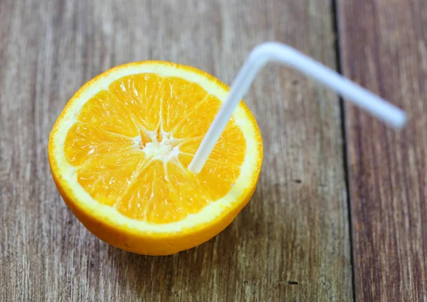 Fresh oranges on wooden background — Stock Photo, Image