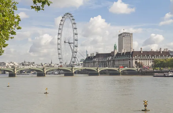 Famoso London Eye y Acuario Imagen De Stock