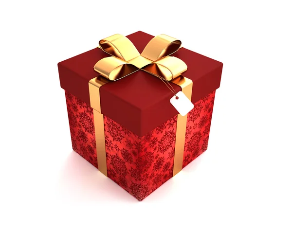 Gift box red isolated on white background — Stock Photo, Image