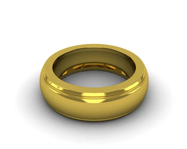 Elegante anillo de boda de oro aislado sobre fondo blanco — Foto de Stock