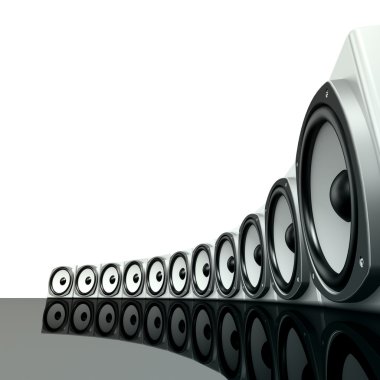 Sound boxes on black ground clipart