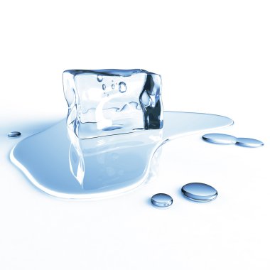 Ice cubes on white clipart