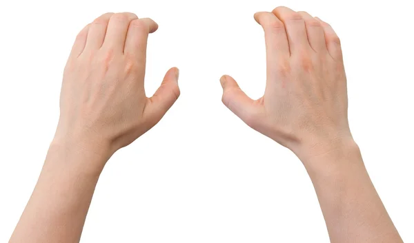 Hands clinging on wall edge — Stock Photo, Image