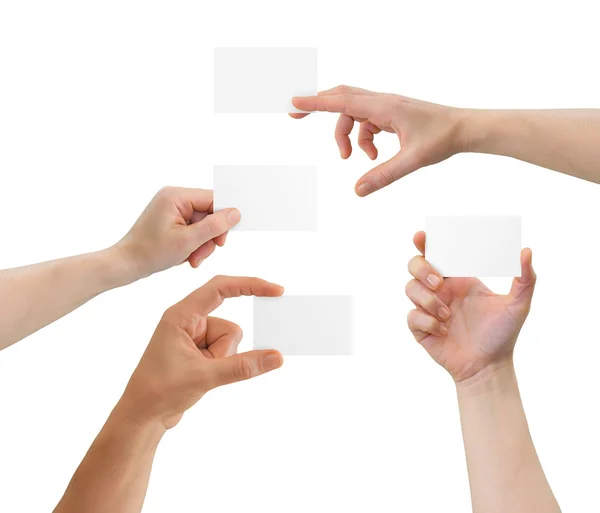 Hands holding card — Stock Photo, Image