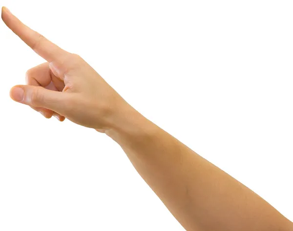 एक बटन को हाथ से इंगित करना, छूना या दबाना स्टॉक तस्वीर