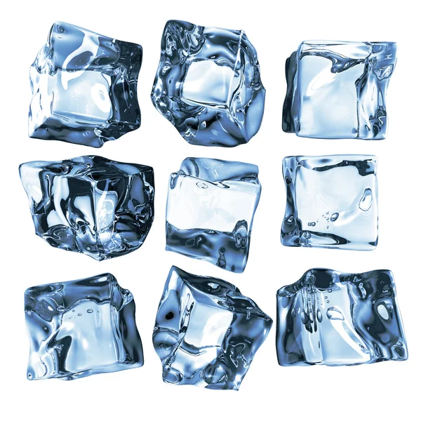 Ice cubes on white Stock Picture