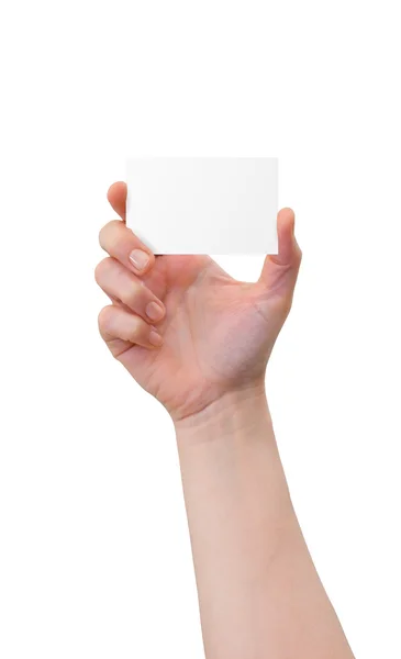 Mano Holding Card Immagine Stock