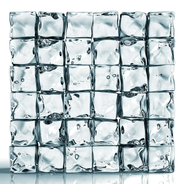 Muro di mattoni cubici di ghiaccio Immagine Stock
