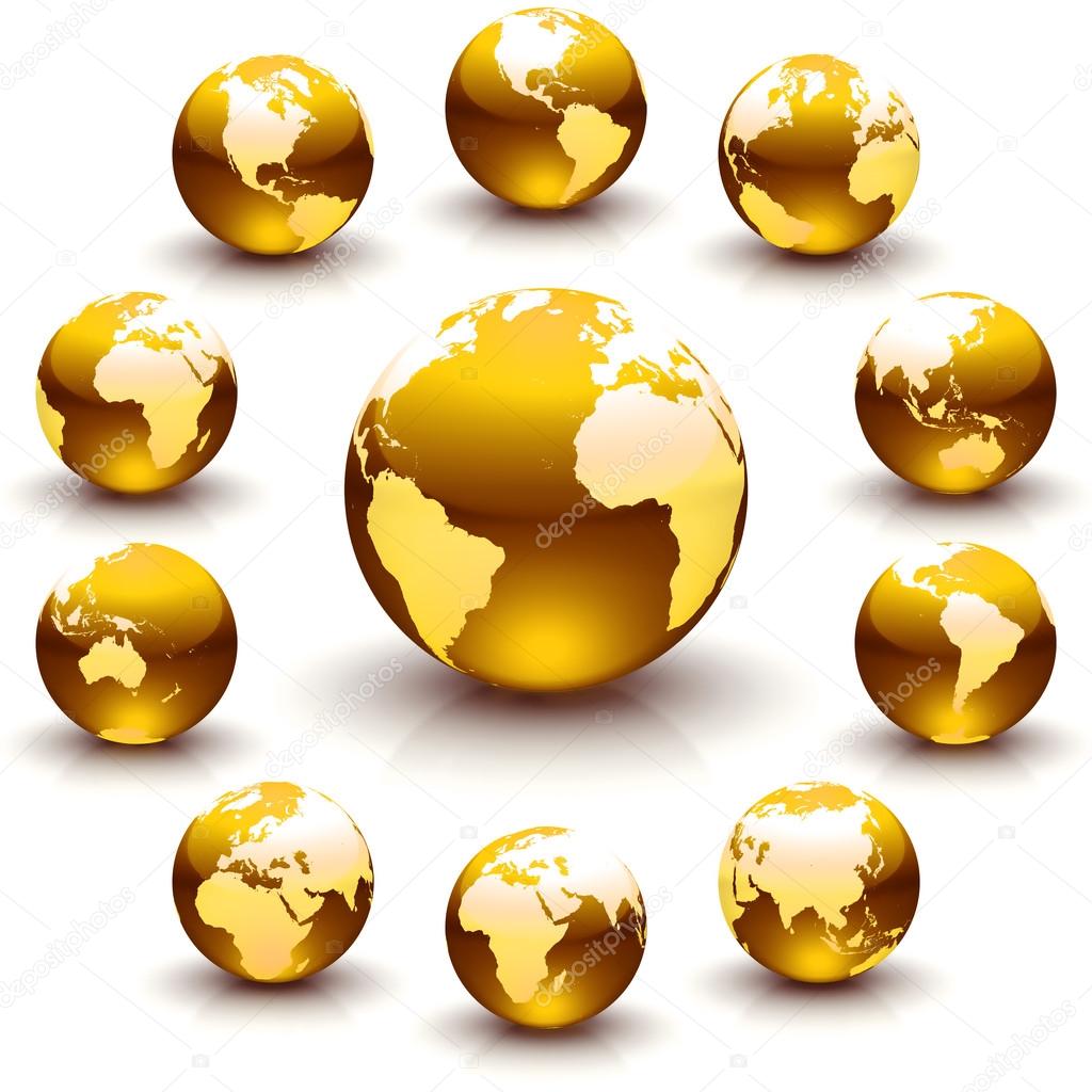 Golden globe marbles