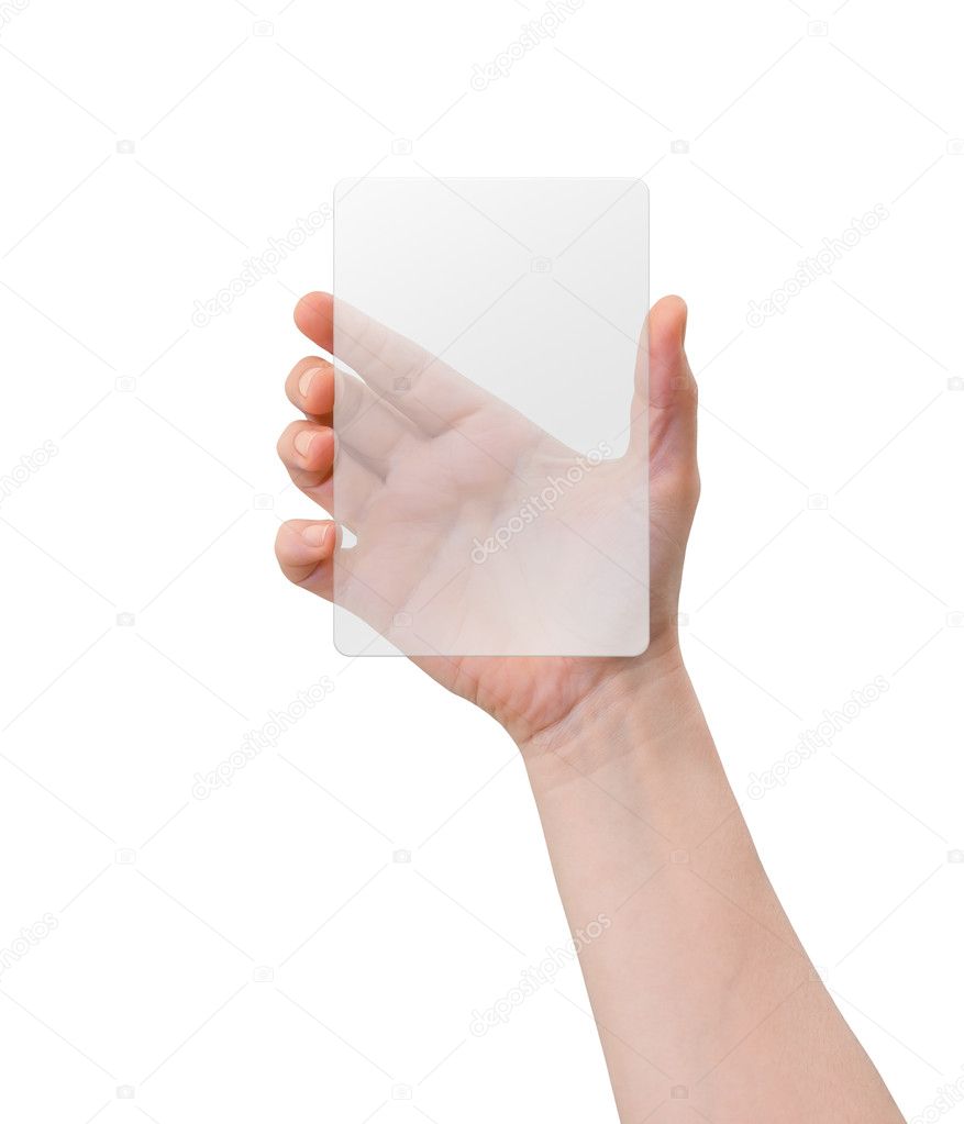 Hand holding plastic device