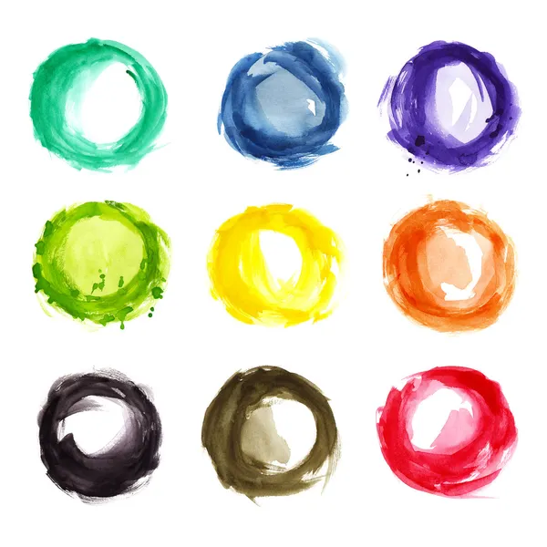 Akvarell färgglada cirklar — Stockfoto