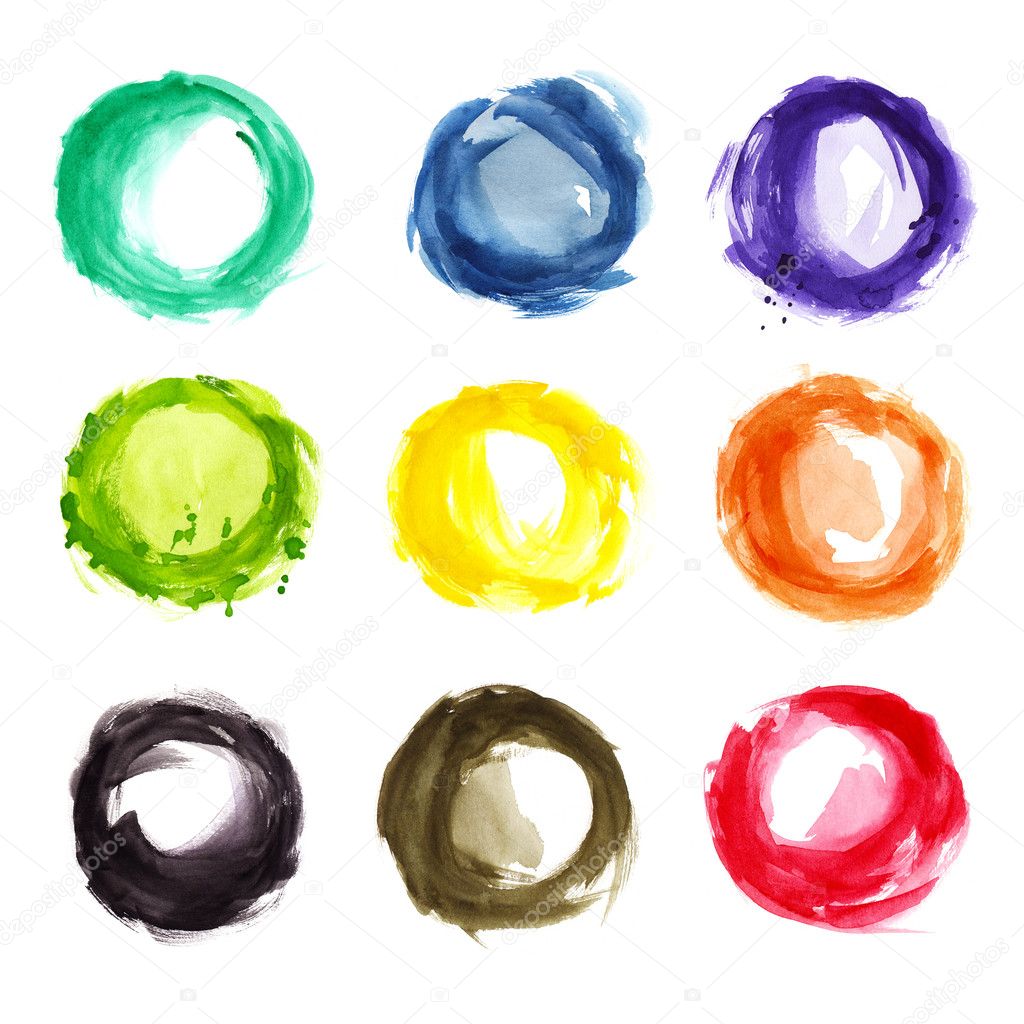 Watercolor colorful circles