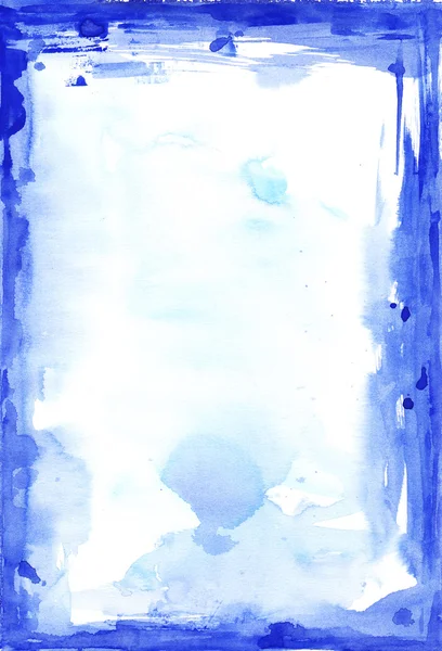 Cadre aquarelle bleu — Photo