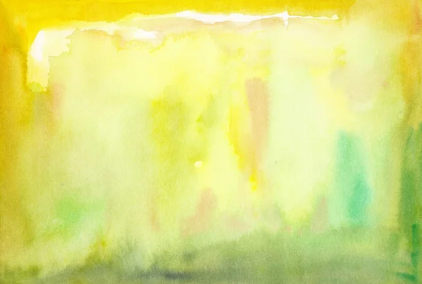 Żółty zielonym tle akwarela — Zdjęcie stockowe
