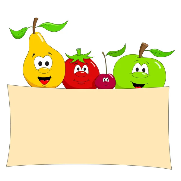 Frutas de desenhos animados —  Vetores de Stock