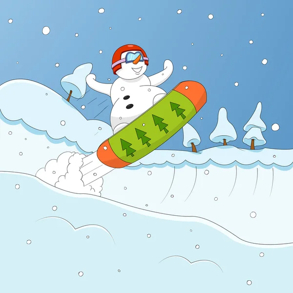 Extreme snowman — Stock Vector