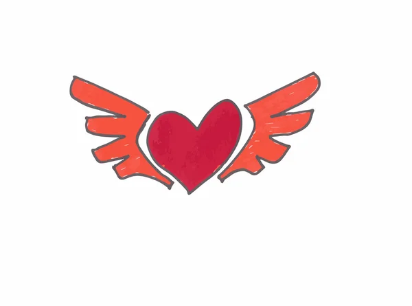 Winged heart — Stock Vector