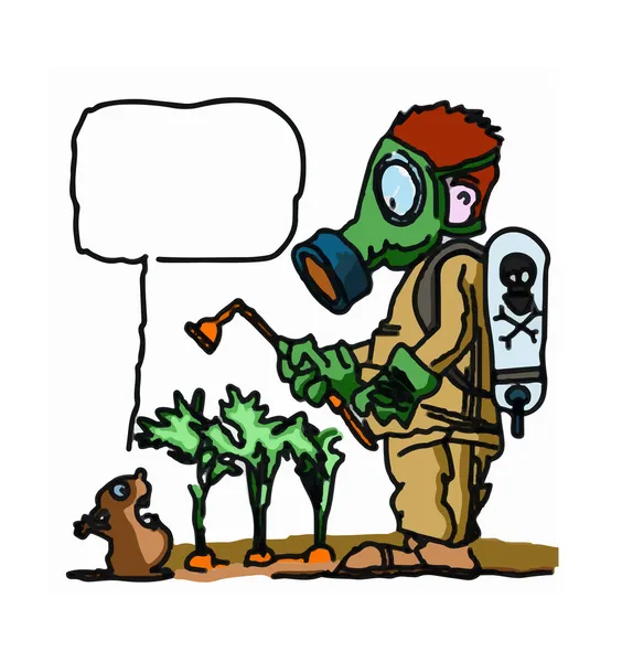 Spraying pesticide — Stock Vector