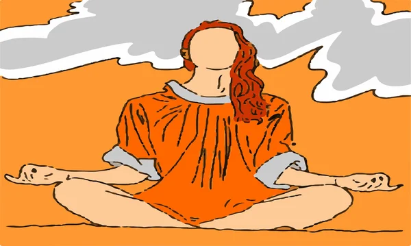 Медитация женщины — стоковый вектор