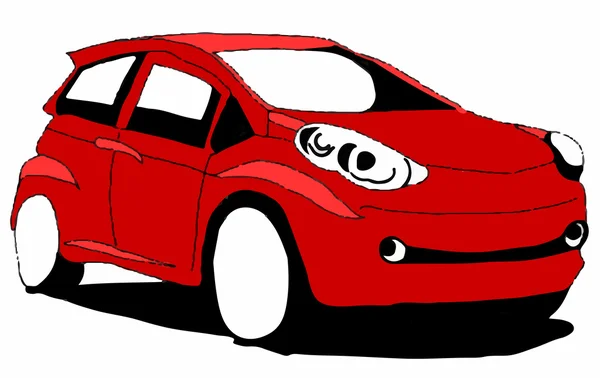 Coche rojo — Vector de stock