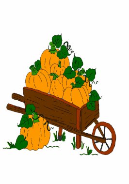 beyaz zemin üzerinde pumpkins ile Barrow