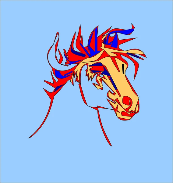 Cabeza de caballo estilizada sobre fondo blanco — Vector de stock