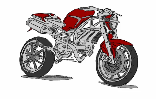 Beyaz arkaplanda motosiklet