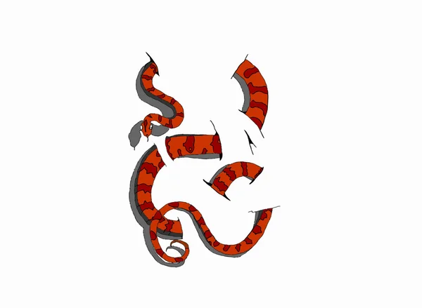 白色背景上的 3d 蛇 — 图库矢量图片
