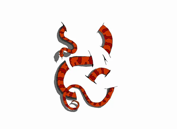 Serpent 3D sur fond blanc Graphismes Vectoriels